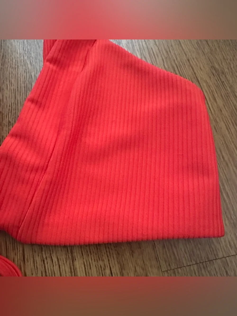 Lovers + Friends Coral Lace-Up Bikini Top unpadded size large ribbed summer - Picture 2 of 7